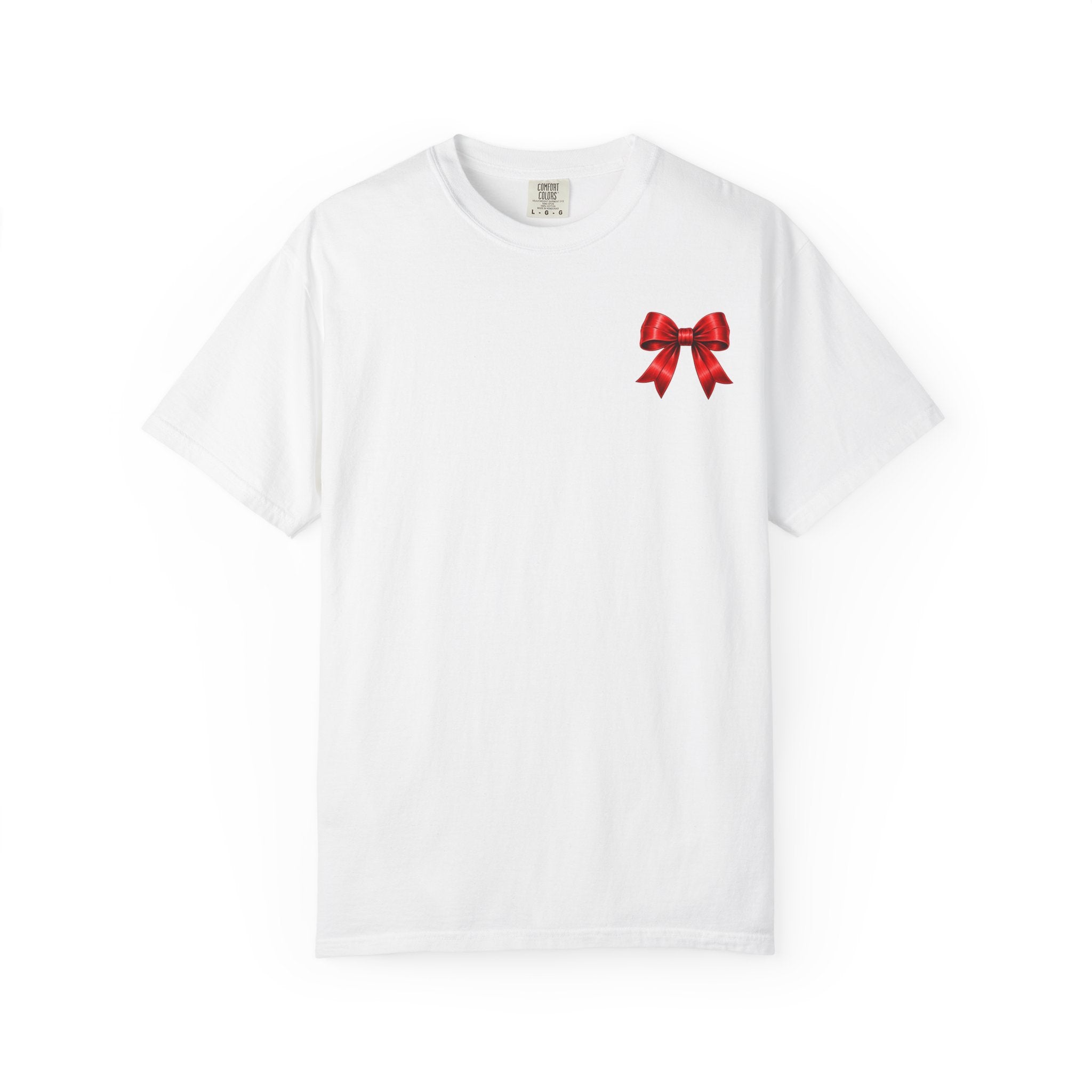 Kickoff Crew T-Shirt — Red Bow Game Day Tee- tailgate shirt- coquette game day shirt