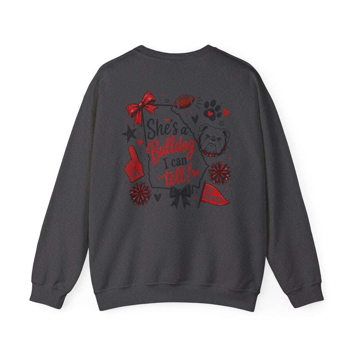 Bulldog Crewneck Sweatshirt — "She's a Bulldog I Can Tell" Game Day Pullover