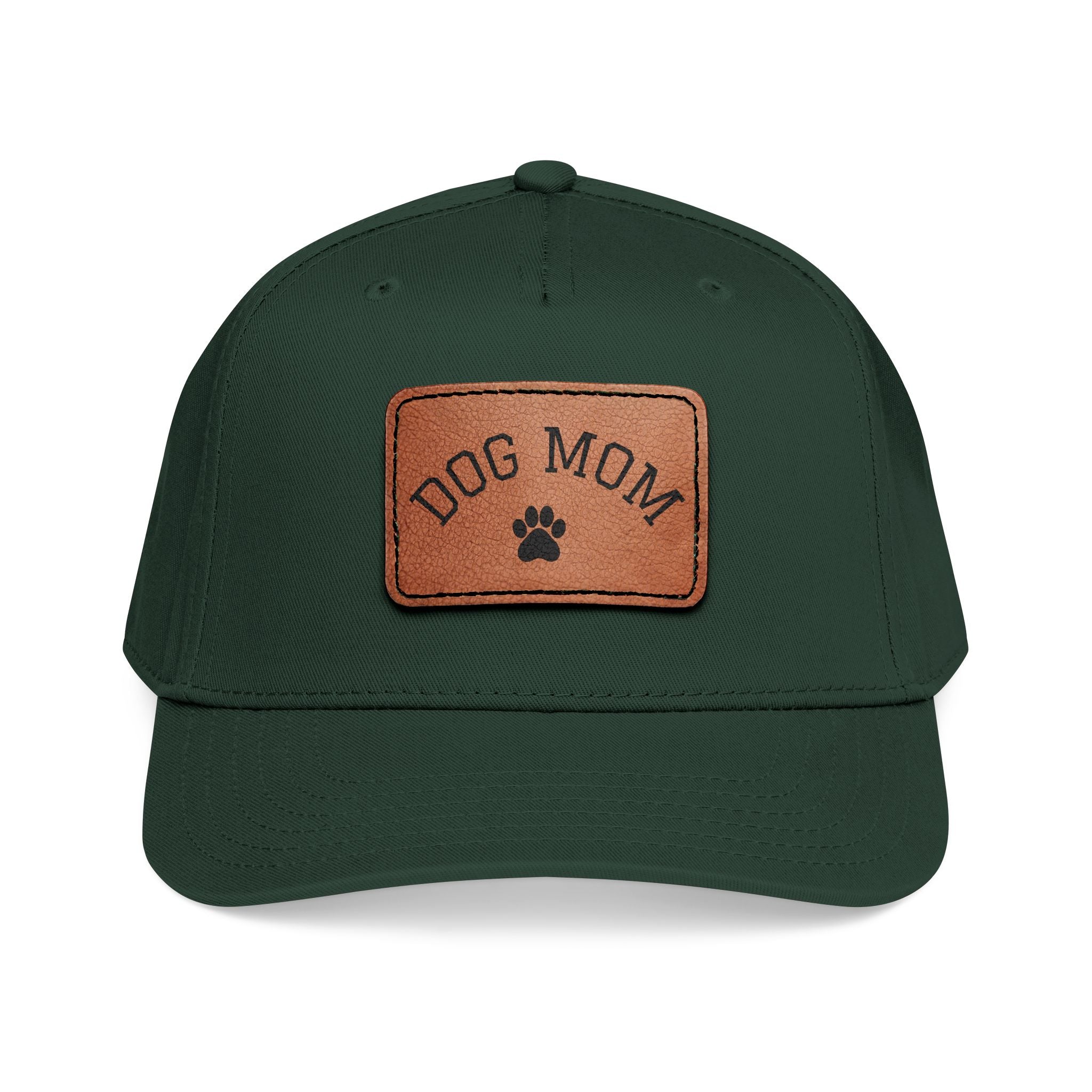 Dog Mom Leather Patch Baseball Cap