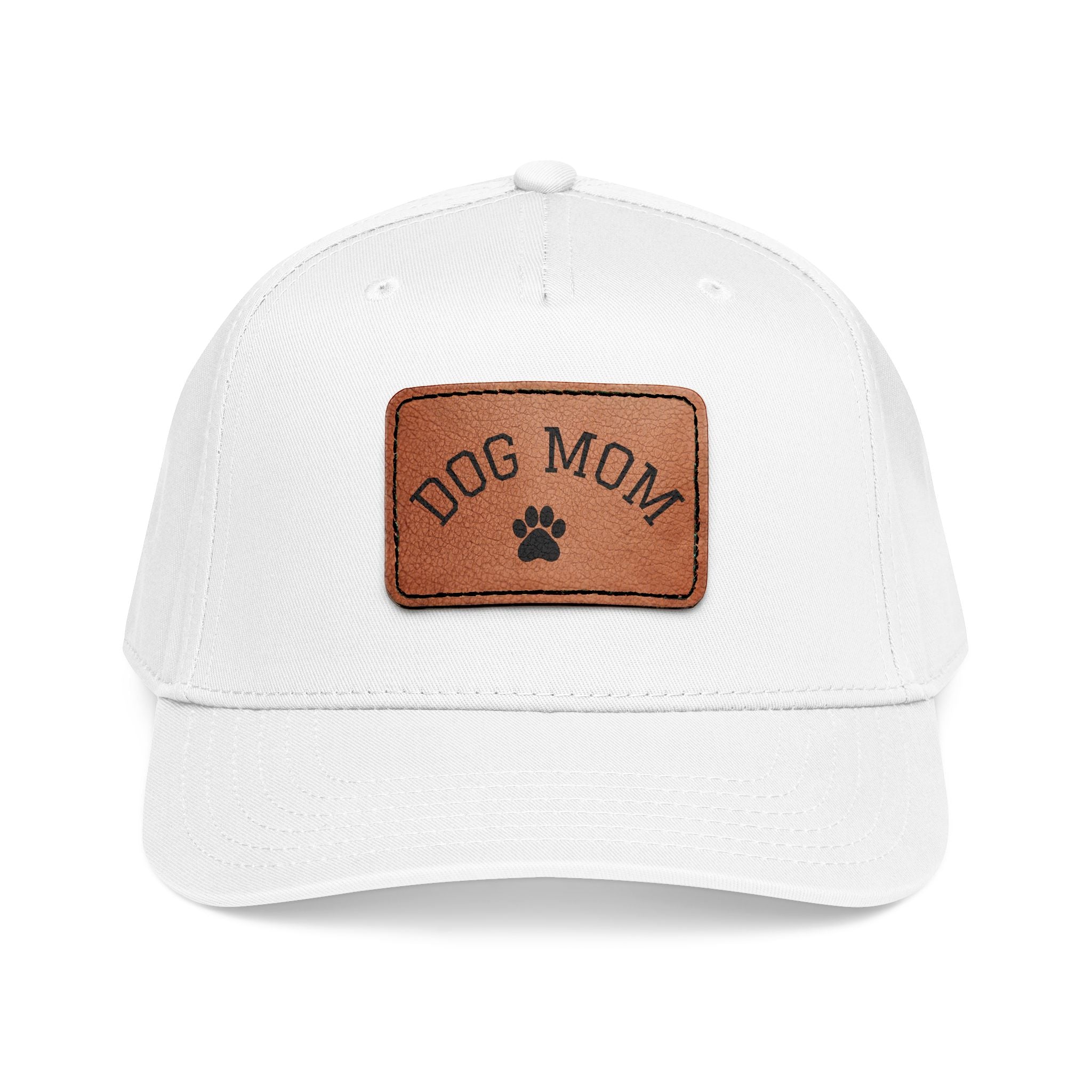 Dog Mom Leather Patch Baseball Cap