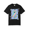 Holographic Bow Ghost T-shirt | Pastel Stripes, Bats, Floral Frame