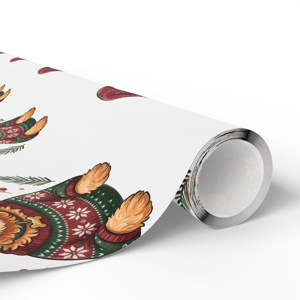 Holiday Goldendoodle Wrapping Paper Roll — Festive Red & Green Goldendoodle Pattern for Christmas Gift Wrap