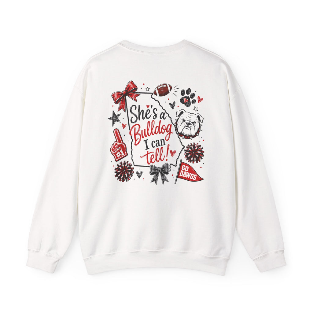Bulldog Crewneck Sweatshirt — "She's a Bulldog I Can Tell" Game Day Pullover