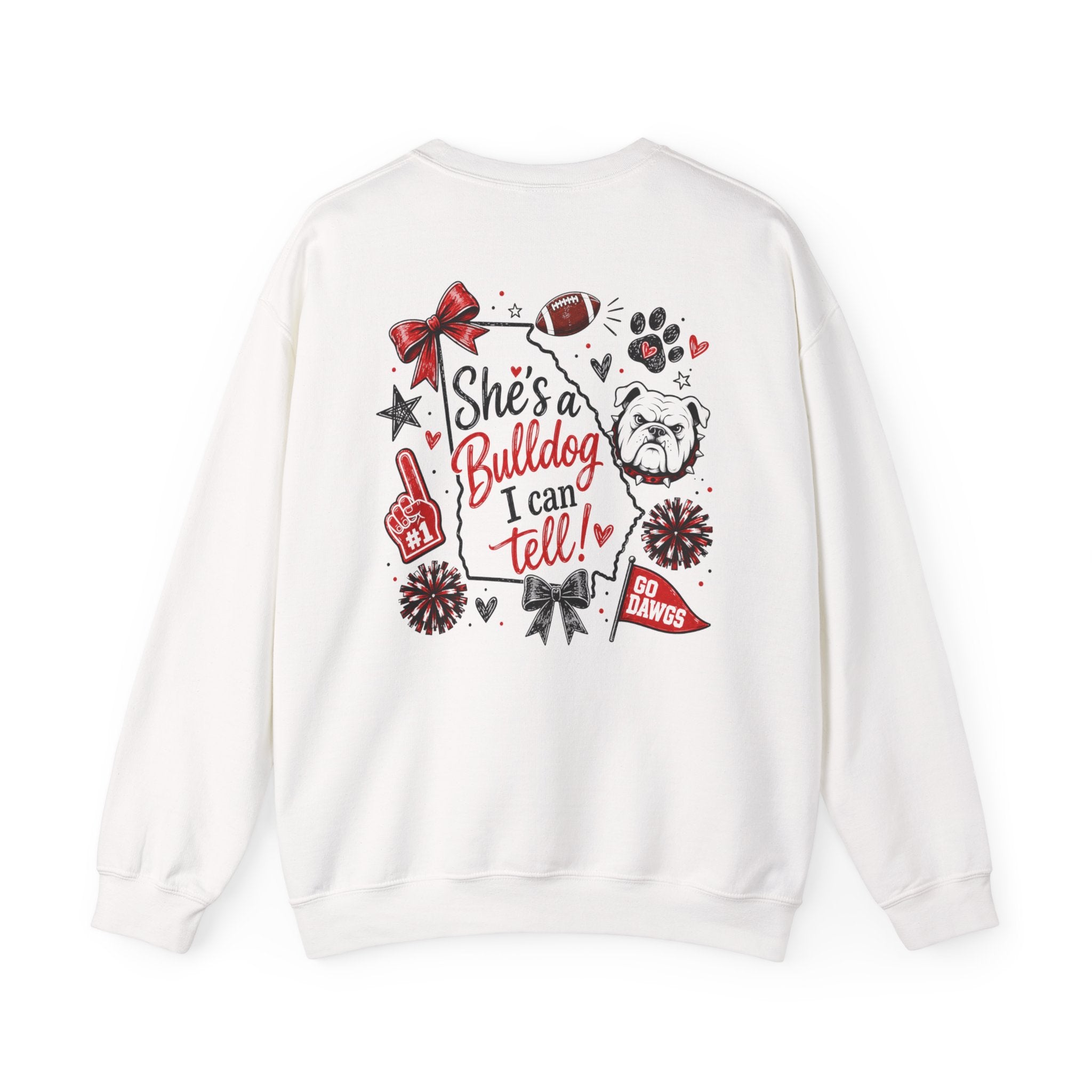 Bulldog Crewneck Sweatshirt — "She's a Bulldog I Can Tell" Game Day Pullover