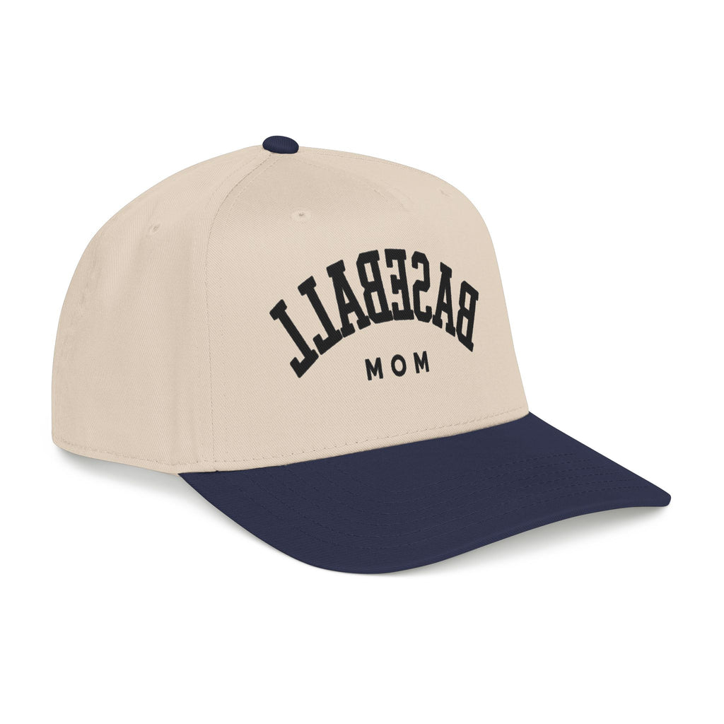 Baseball Mom Mid Profile Cap | varsity letters, two-tone