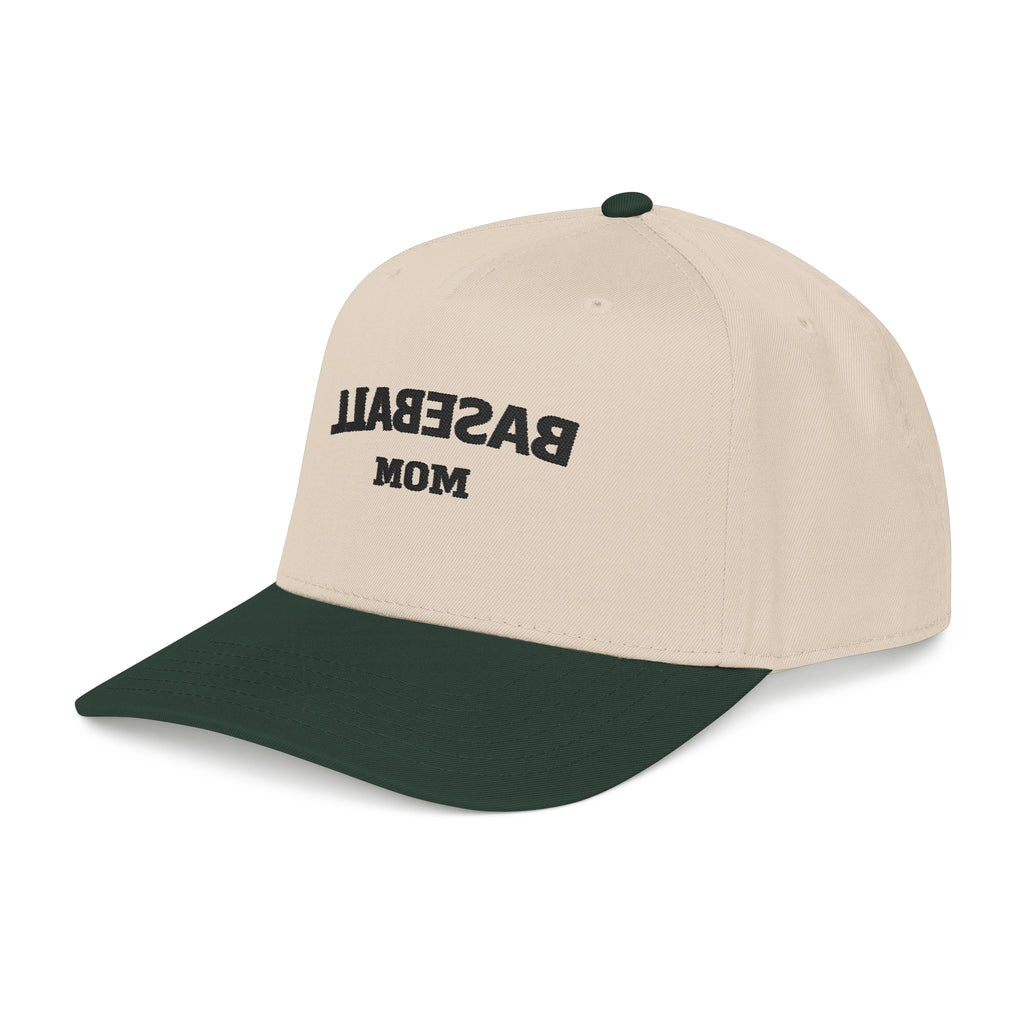 Baseball Cap — "BASEBALL MOM" Embroidered Mid-Profile Hat