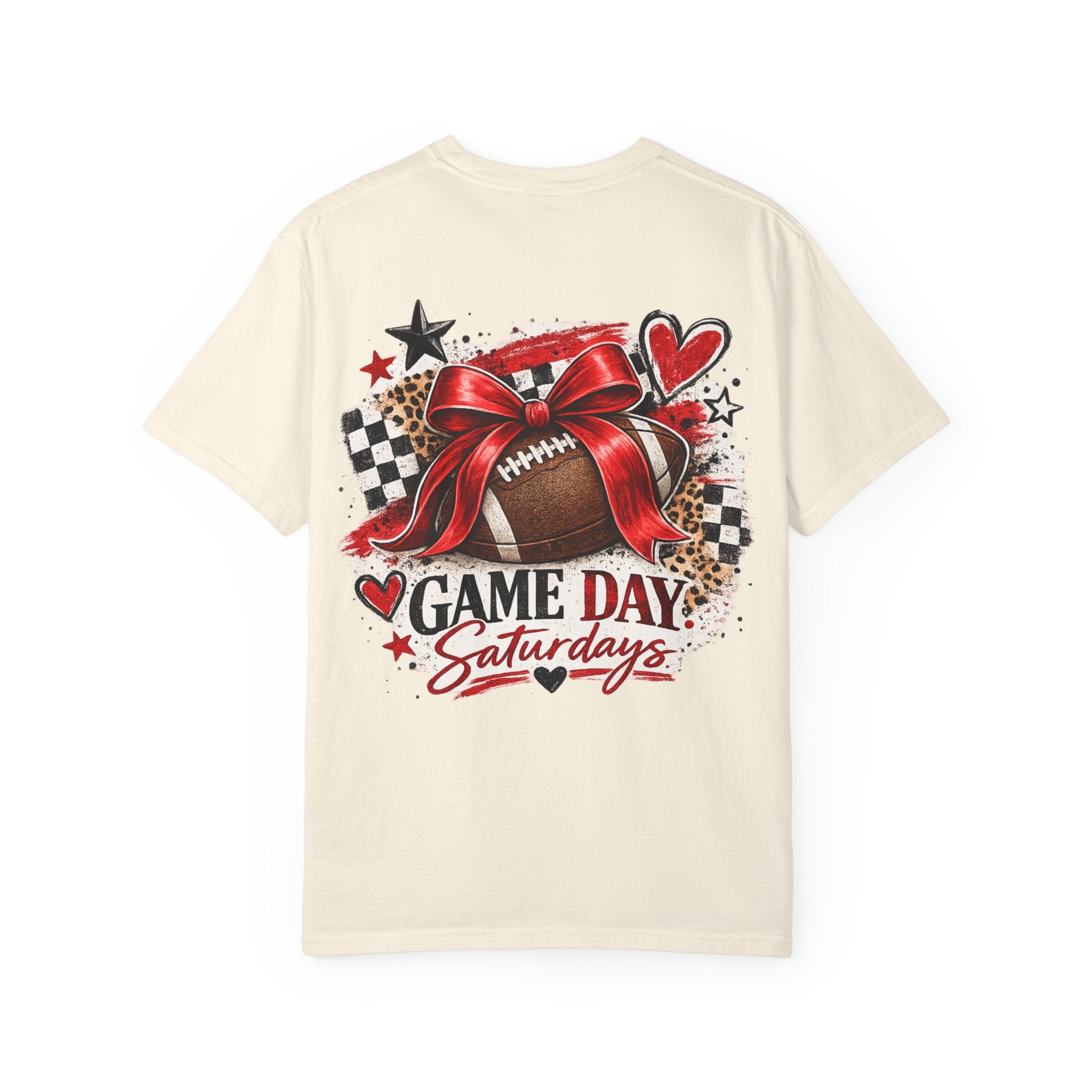 Game Day Saturdays Football T-Shirt — Red Bow Graphic (UGA Fan Tee)