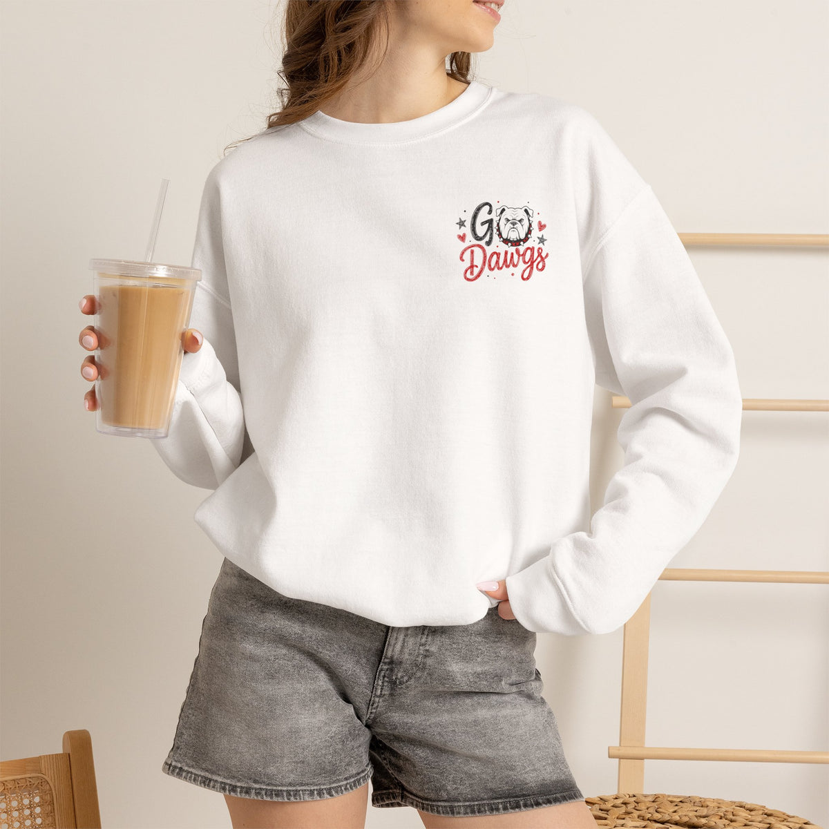 Bulldog Crewneck Sweatshirt — "She's a Bulldog I Can Tell" Game Day Pullover