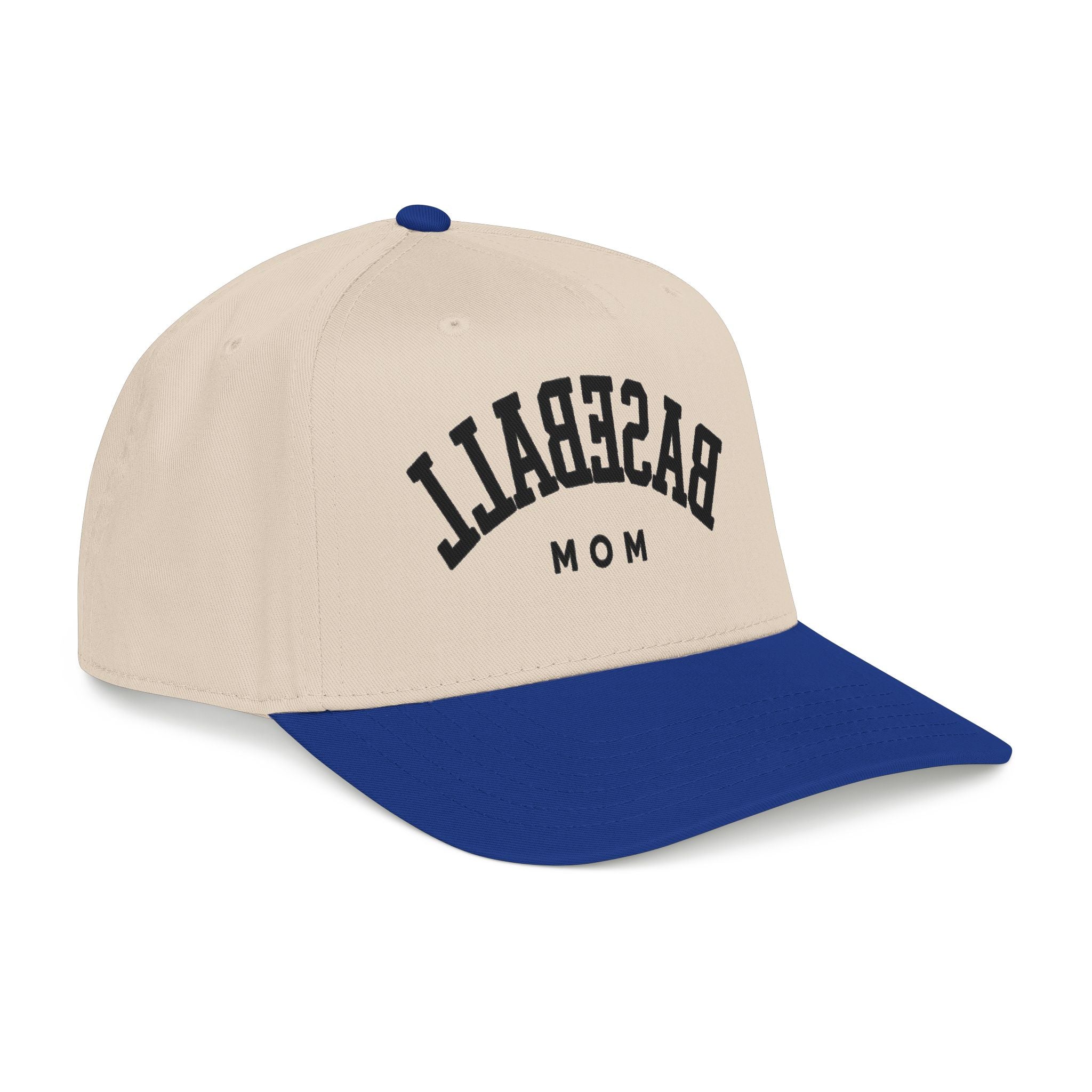 Baseball Mom Mid Profile Cap | varsity letters, two-tone