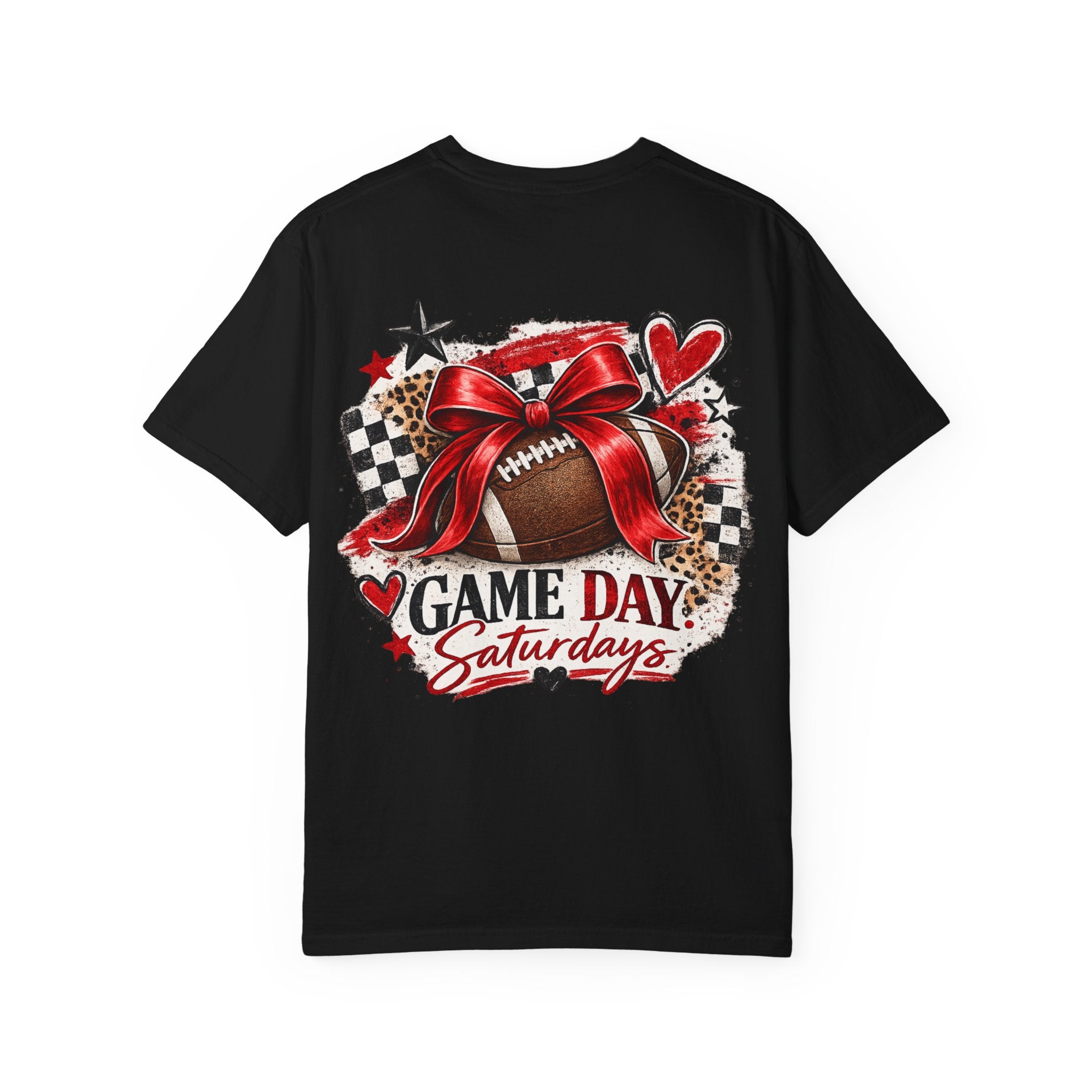 Game Day Saturdays Football T-Shirt — Red Bow Graphic (UGA Fan Tee)