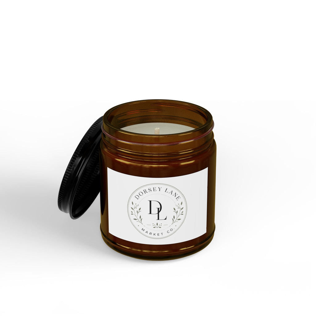 Scented Soy Candle Jar — Amber Glass with Black Lid (4 oz & 9 oz)