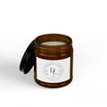 Scented Soy Candle Jar — Amber Glass with Black Lid (4 oz & 9 oz)