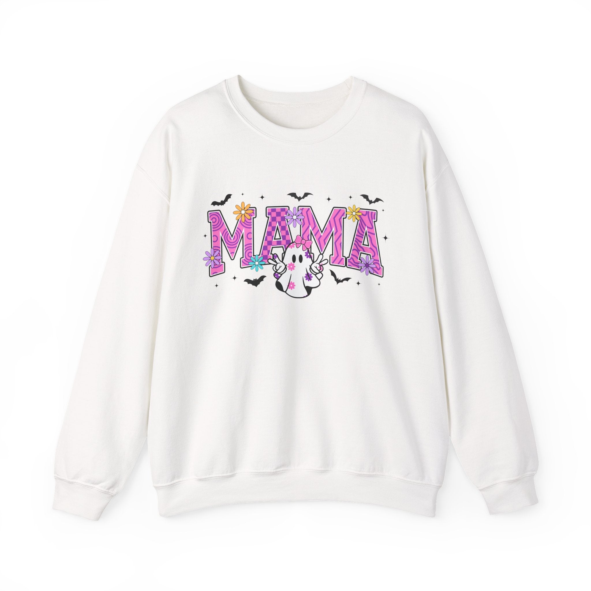 Mama Ghost Halloween Sweatshirt | Cute Spooky MAMA Letters