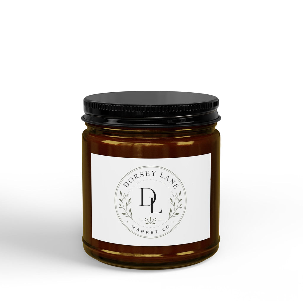 Scented Soy Candle Jar — Amber Glass with Black Lid (4 oz & 9 oz)