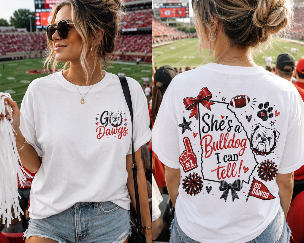 Shes a Bulldog I Can Tell T-Shirt | Go Dawgs Football Shirt