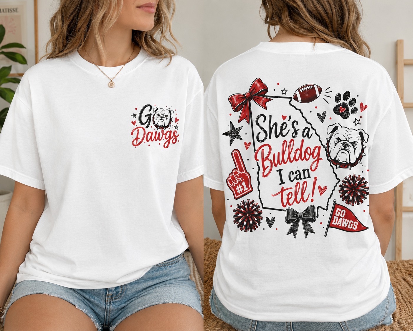 Shes a Bulldog I Can Tell T-Shirt | Go Dawgs Football Shirt