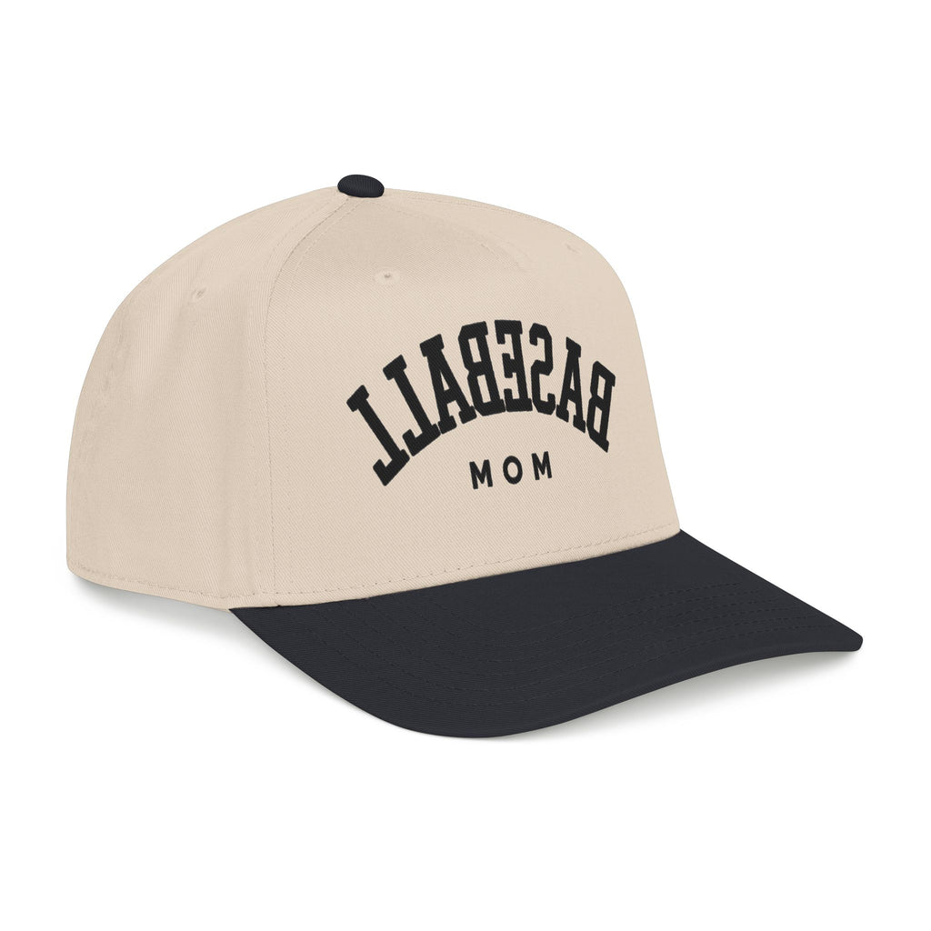 Baseball Mom Mid Profile Cap | varsity letters, two-tone