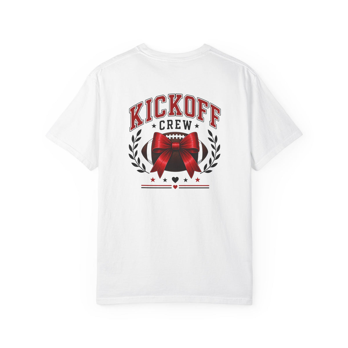 Kickoff Crew T-Shirt — Red Bow Game Day Tee- tailgate shirt- coquette game day shirt