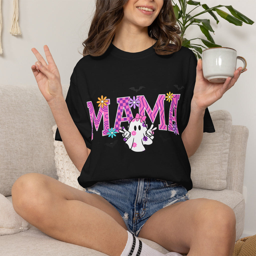 Mama Ghost Graphic T-Shirt — Cute Halloween Mom Tee
