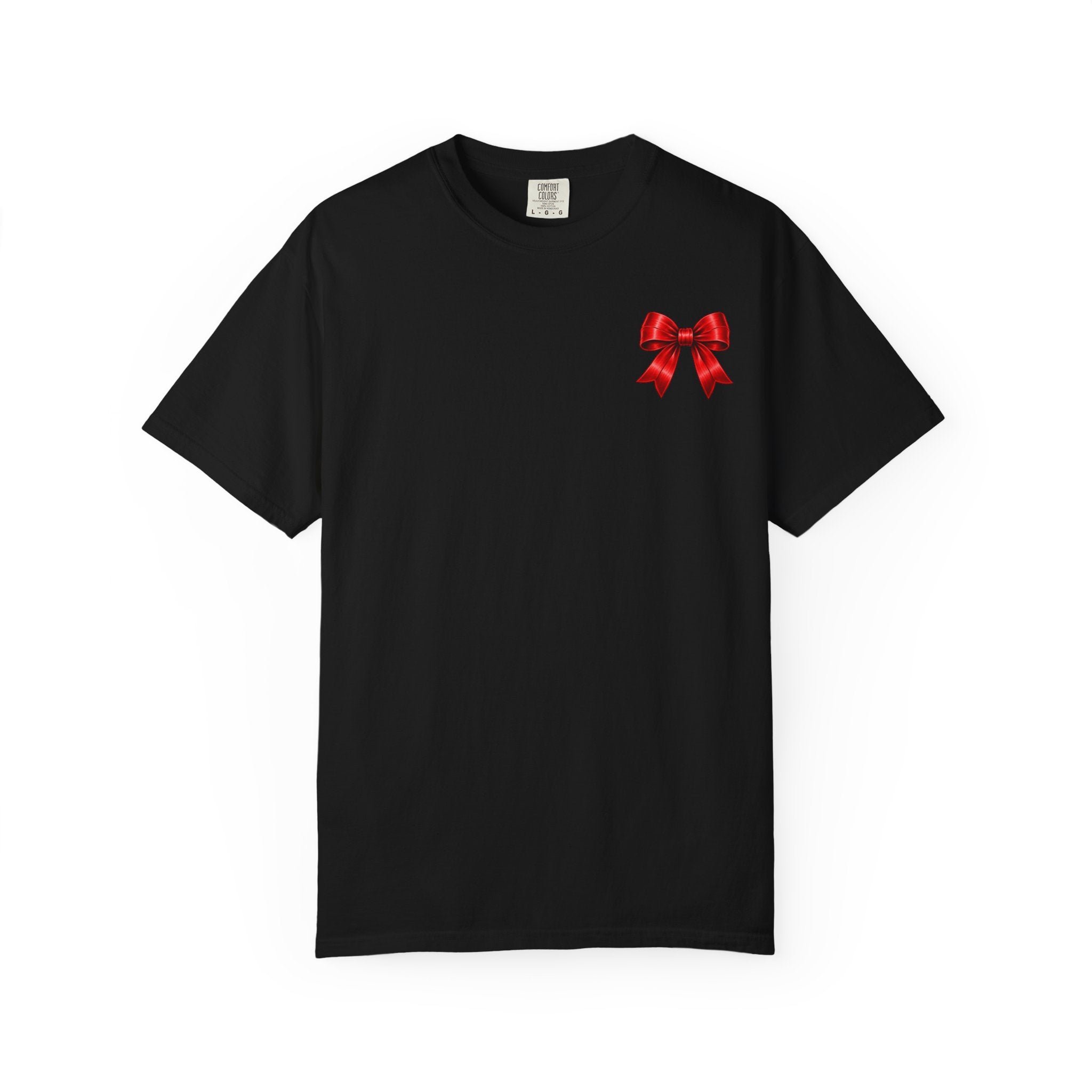 Kickoff Crew T-Shirt — Red Bow Game Day Tee- tailgate shirt- coquette game day shirt