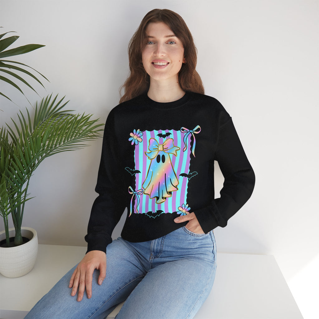 Tie-Dye Ghost Floral Frame Sweatshirt