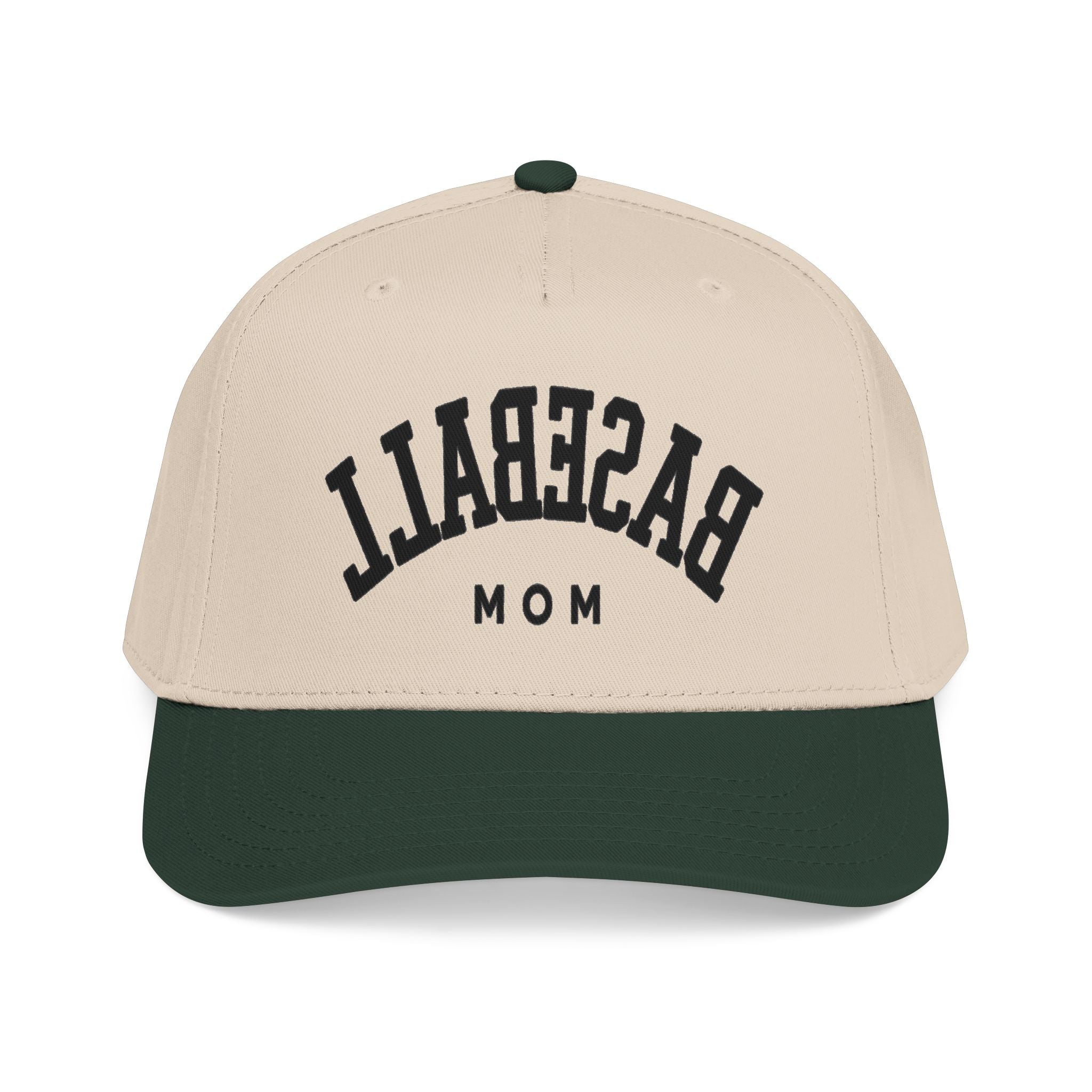 Baseball Mom Mid Profile Cap | varsity letters, two-tone