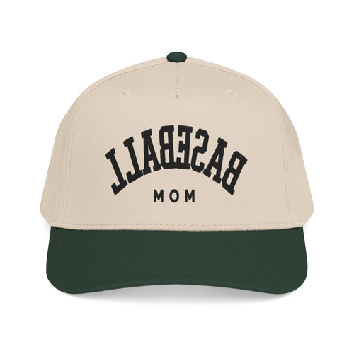Baseball Mom Mid Profile Cap | varsity letters, two-tone