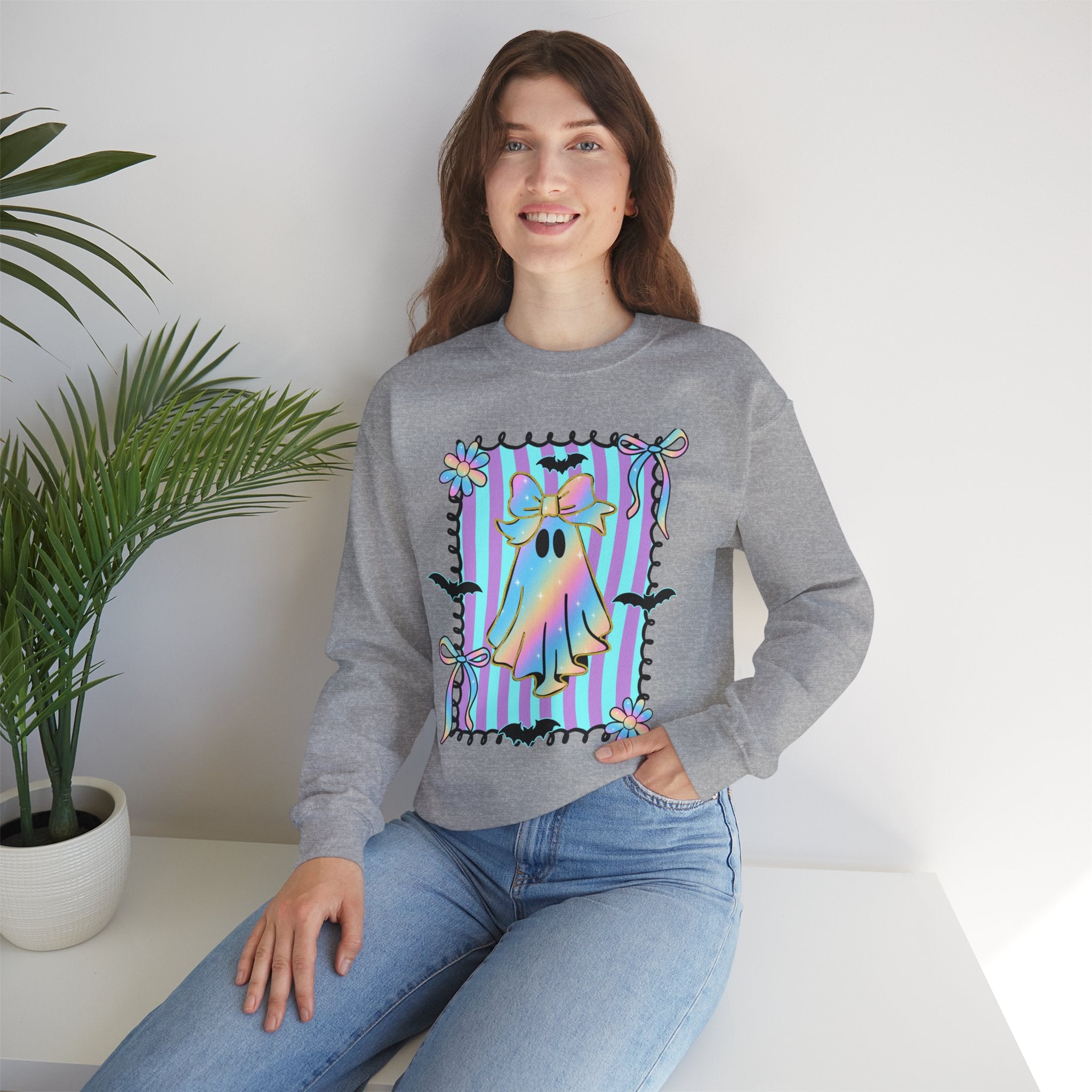 Tie-Dye Ghost Floral Frame Sweatshirt