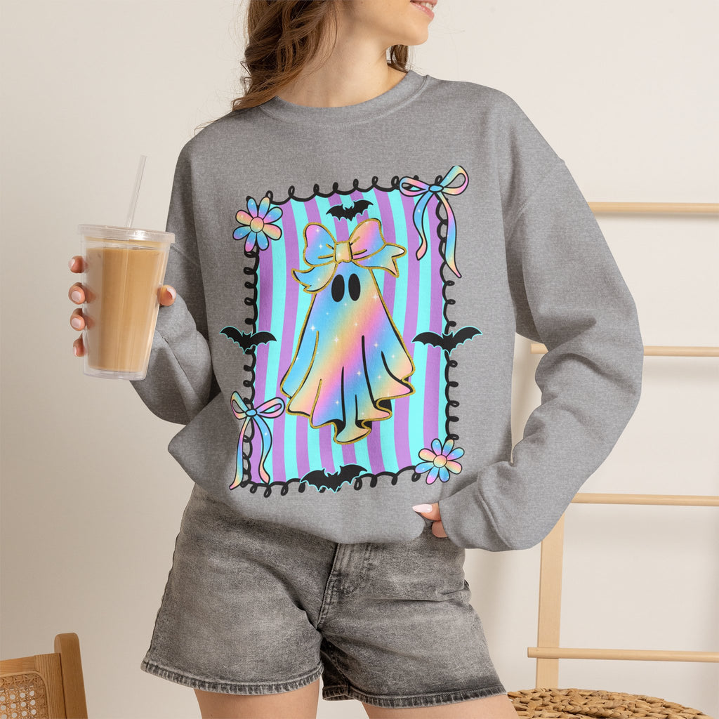 Tie-Dye Ghost Floral Frame Sweatshirt