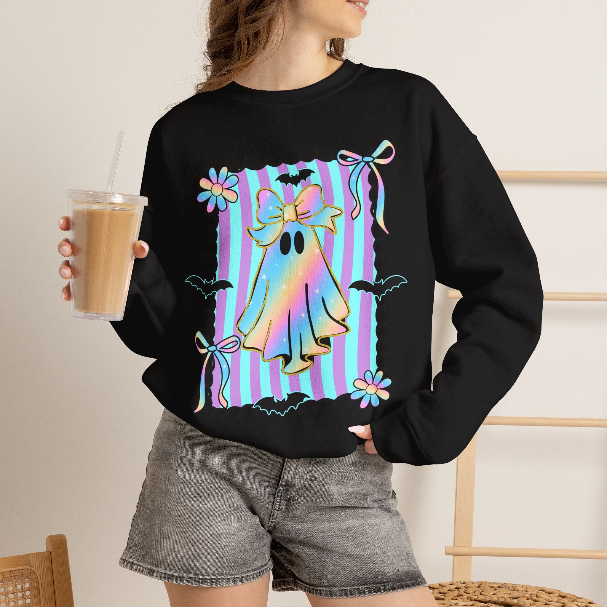 Tie-Dye Ghost Floral Frame Sweatshirt