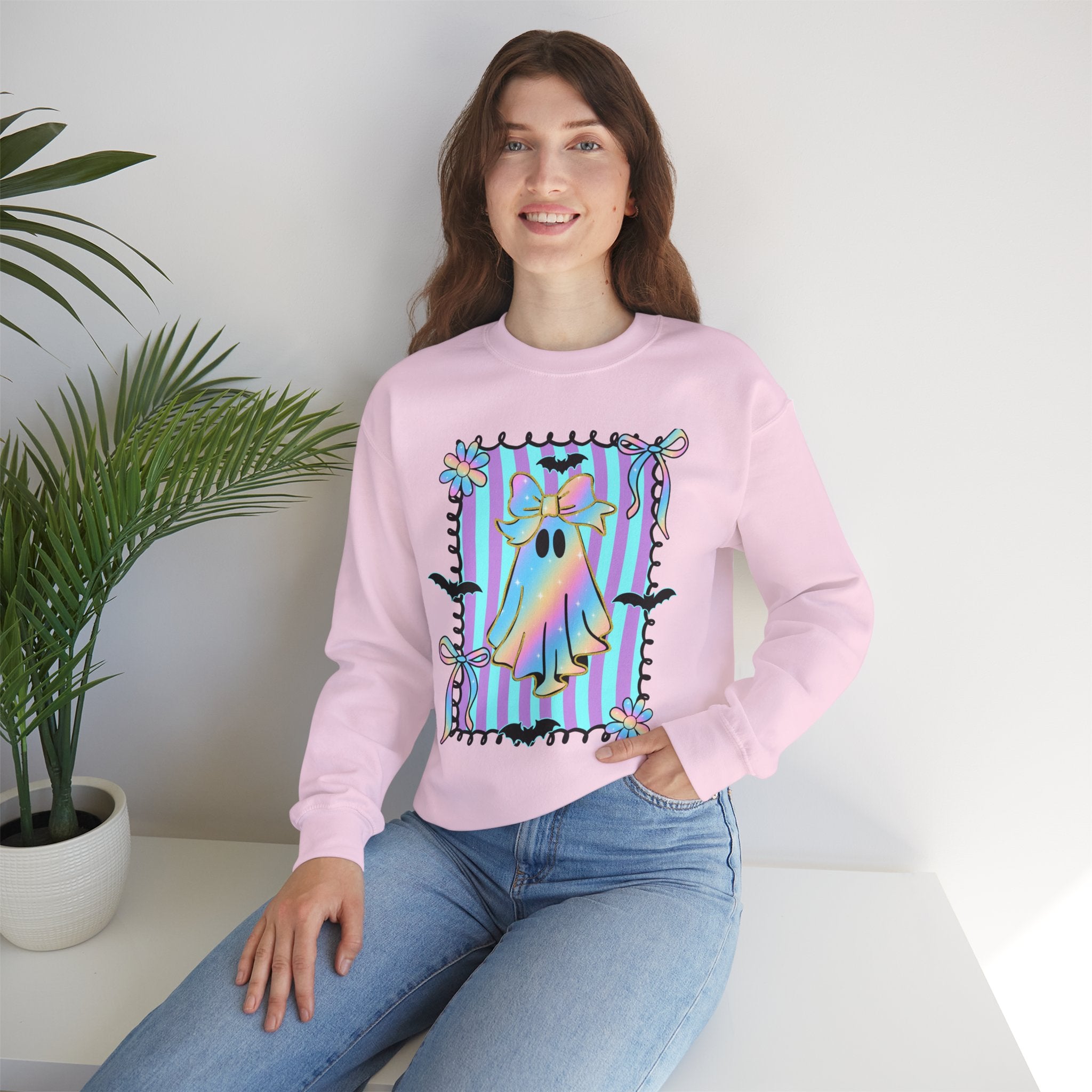 Tie-Dye Ghost Floral Frame Sweatshirt