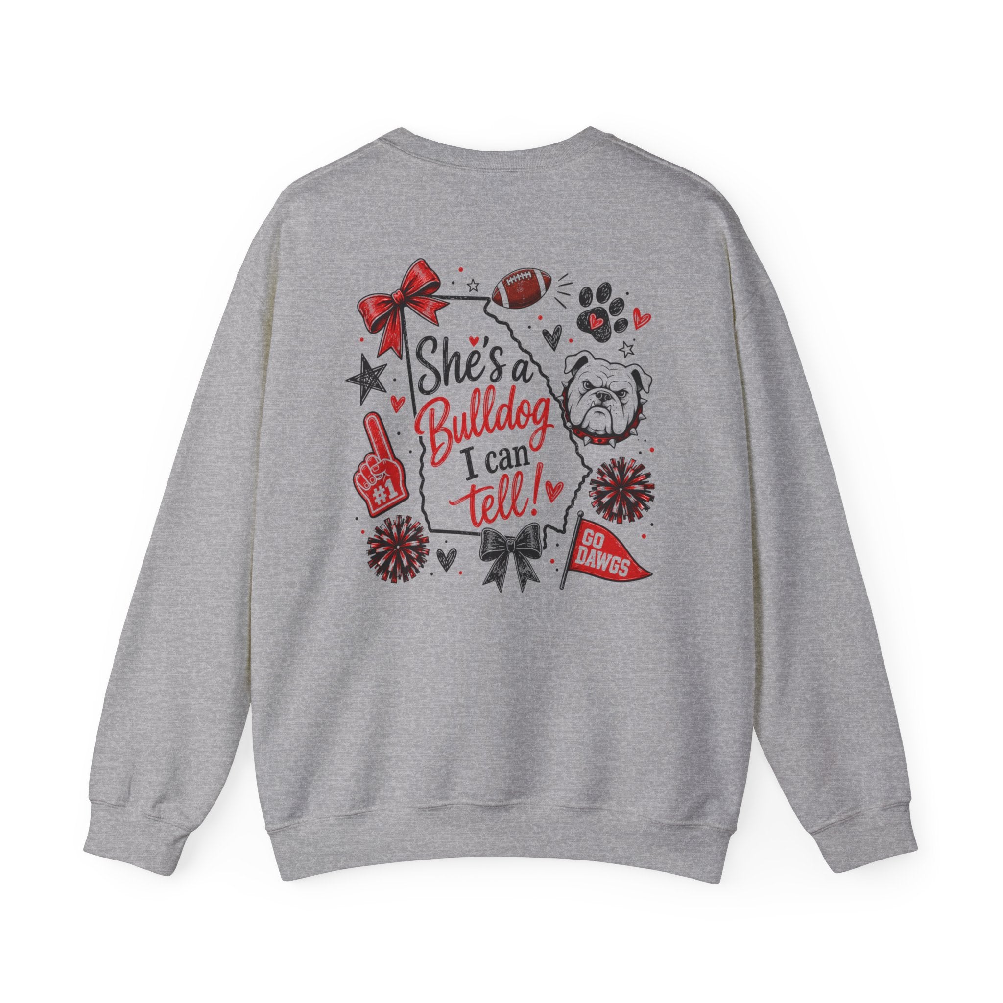 Bulldog Crewneck Sweatshirt — "She's a Bulldog I Can Tell" Game Day Pullover