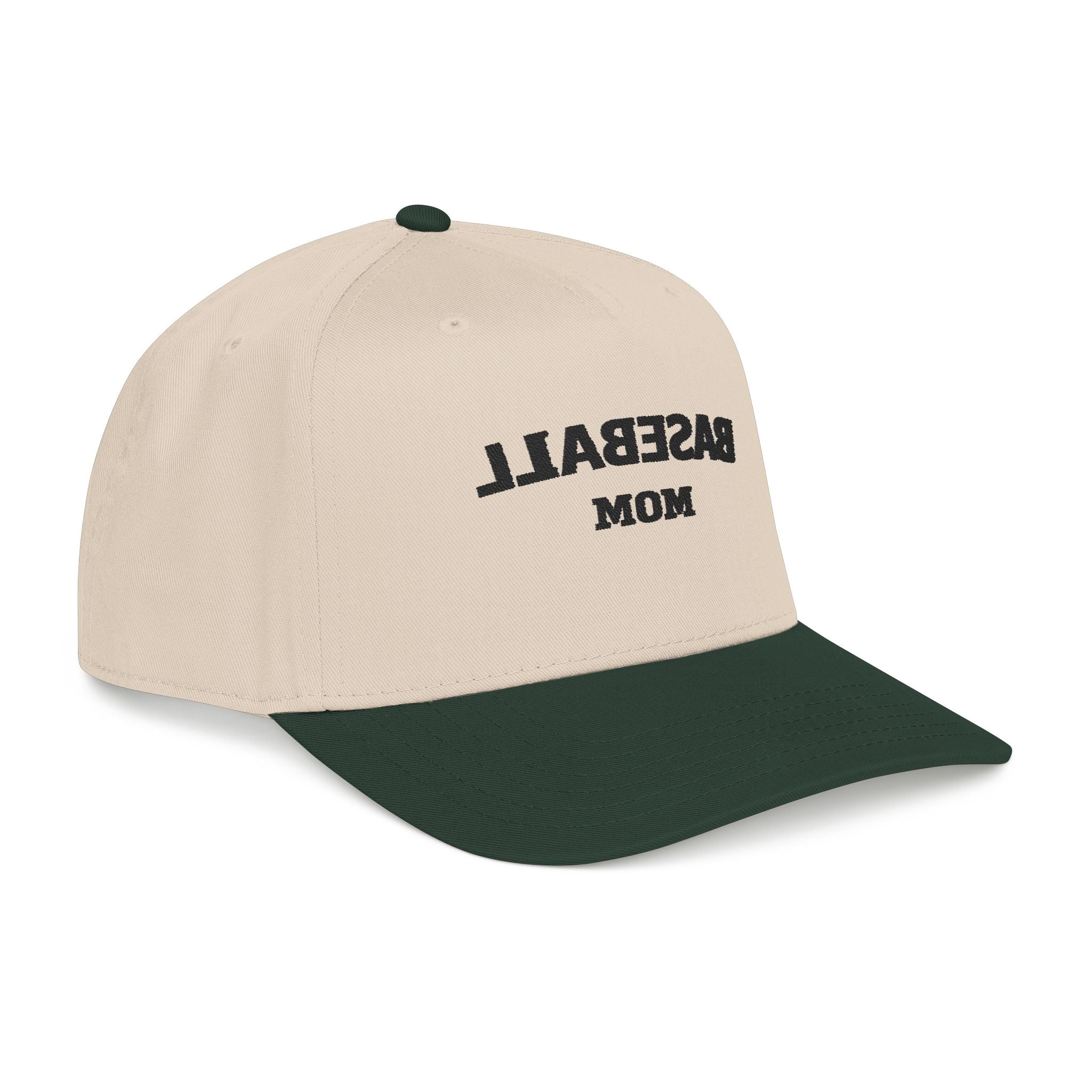 Baseball Cap — "BASEBALL MOM" Embroidered Mid-Profile Hat