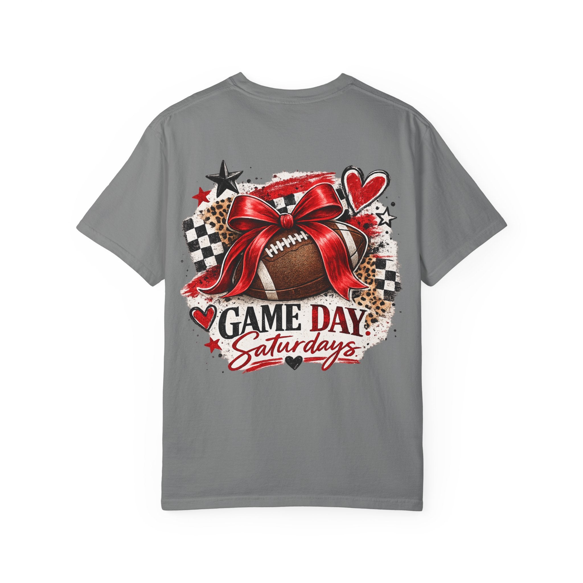 Game Day Saturdays Football T-Shirt — Red Bow Graphic (UGA Fan Tee)