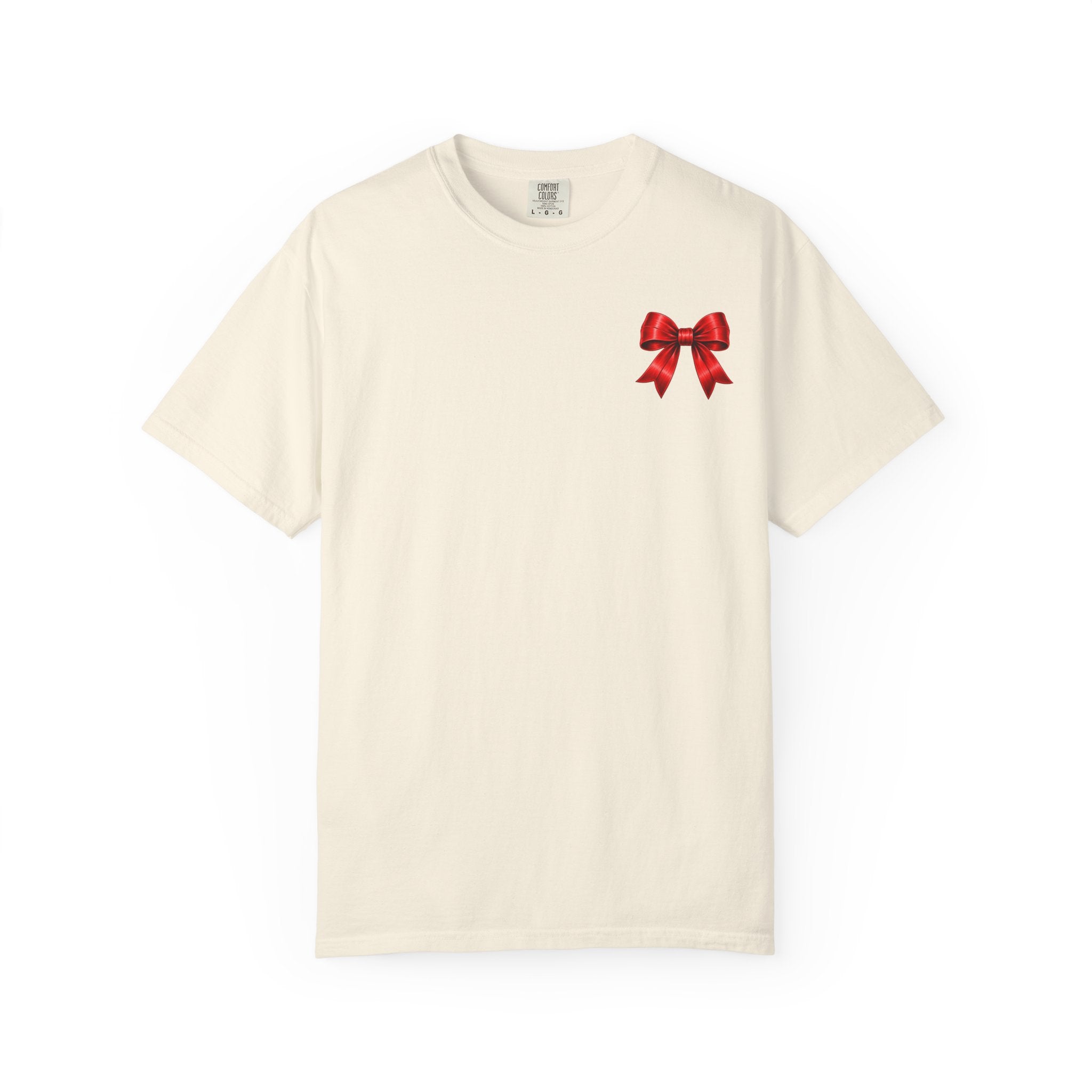 Kickoff Crew T-Shirt — Red Bow Game Day Tee- tailgate shirt- coquette game day shirt