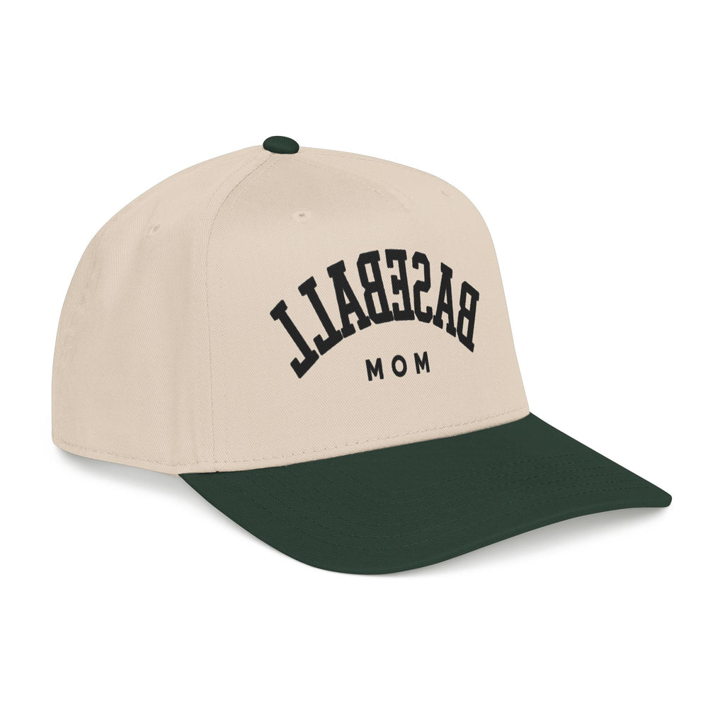 Baseball Mom Mid Profile Cap | varsity letters, two-tone