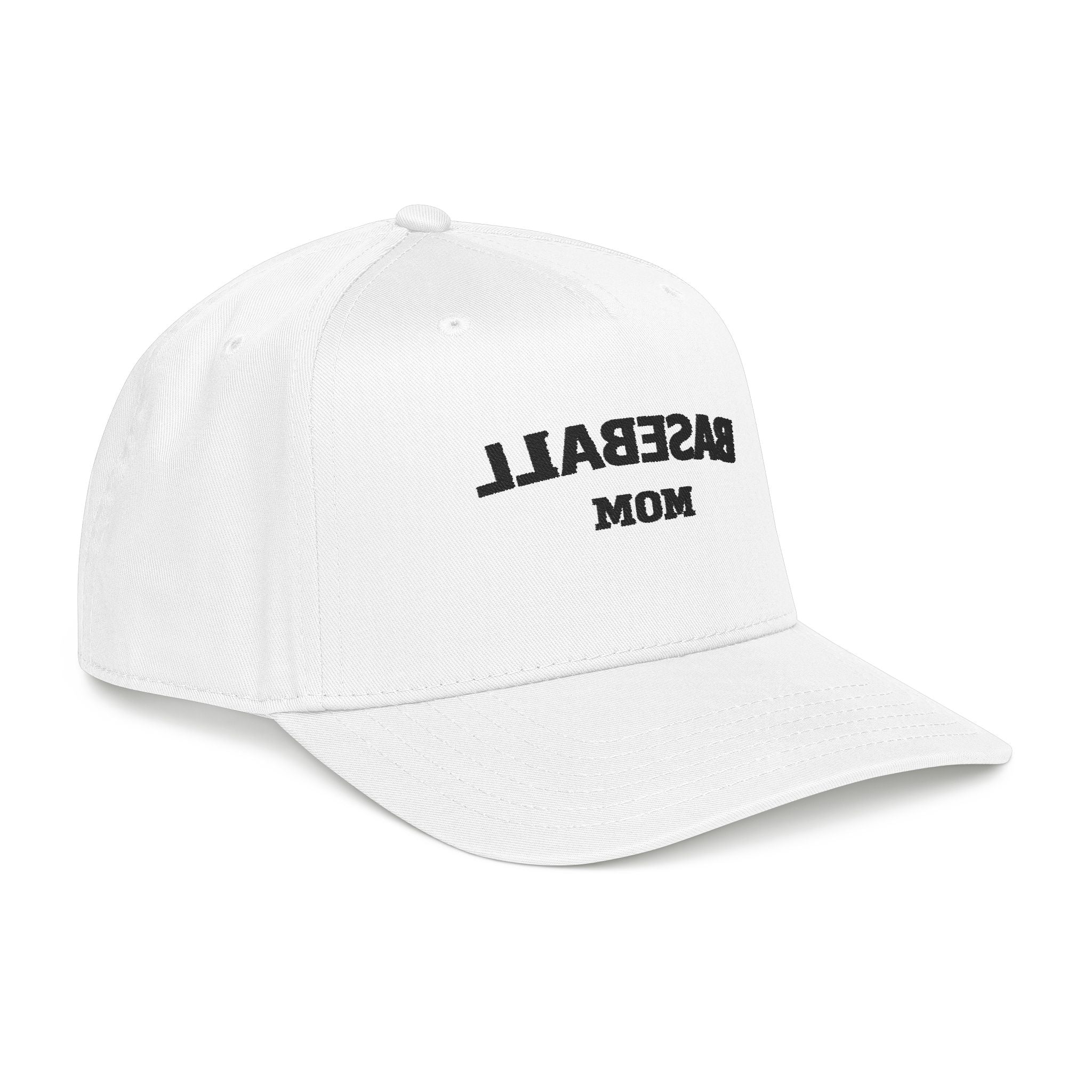 Baseball Cap — "BASEBALL MOM" Embroidered Mid-Profile Hat