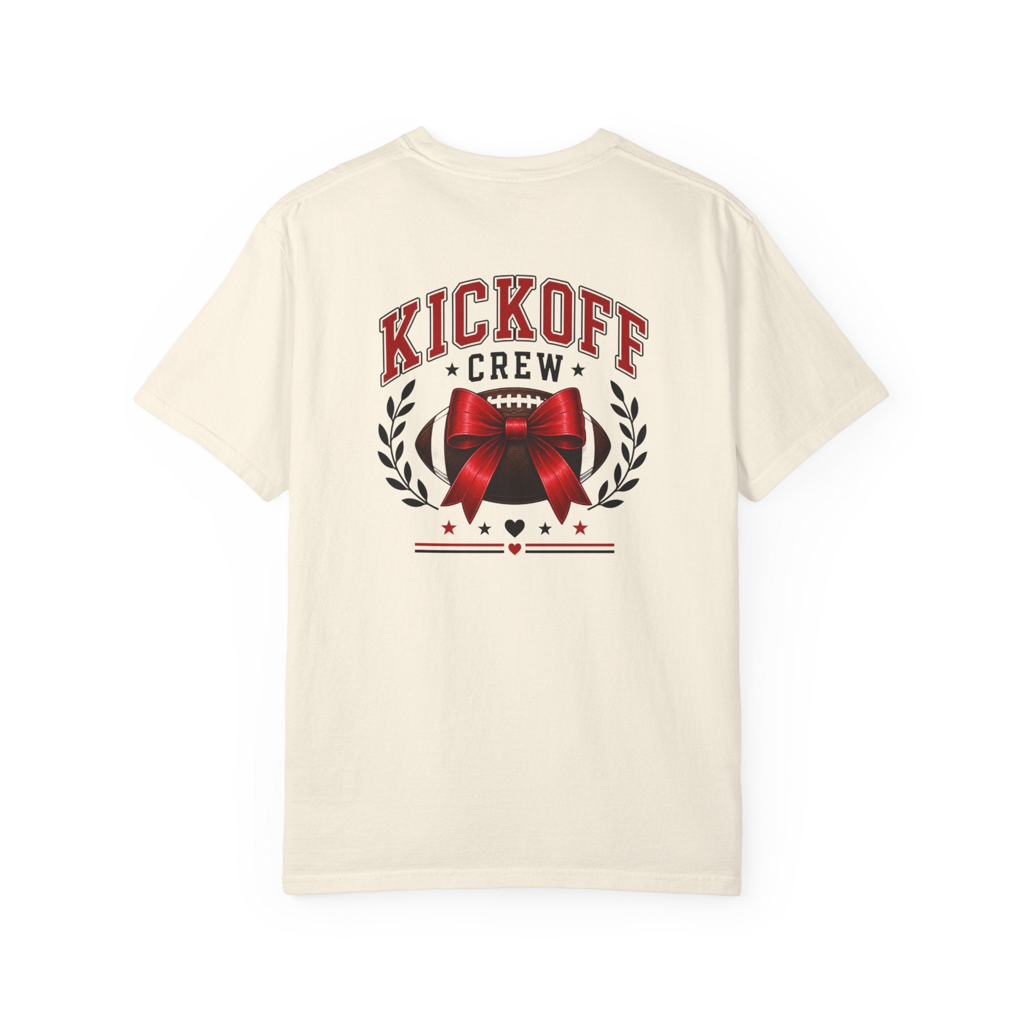 Kickoff Crew T-Shirt — Red Bow Game Day Tee- tailgate shirt- coquette game day shirt